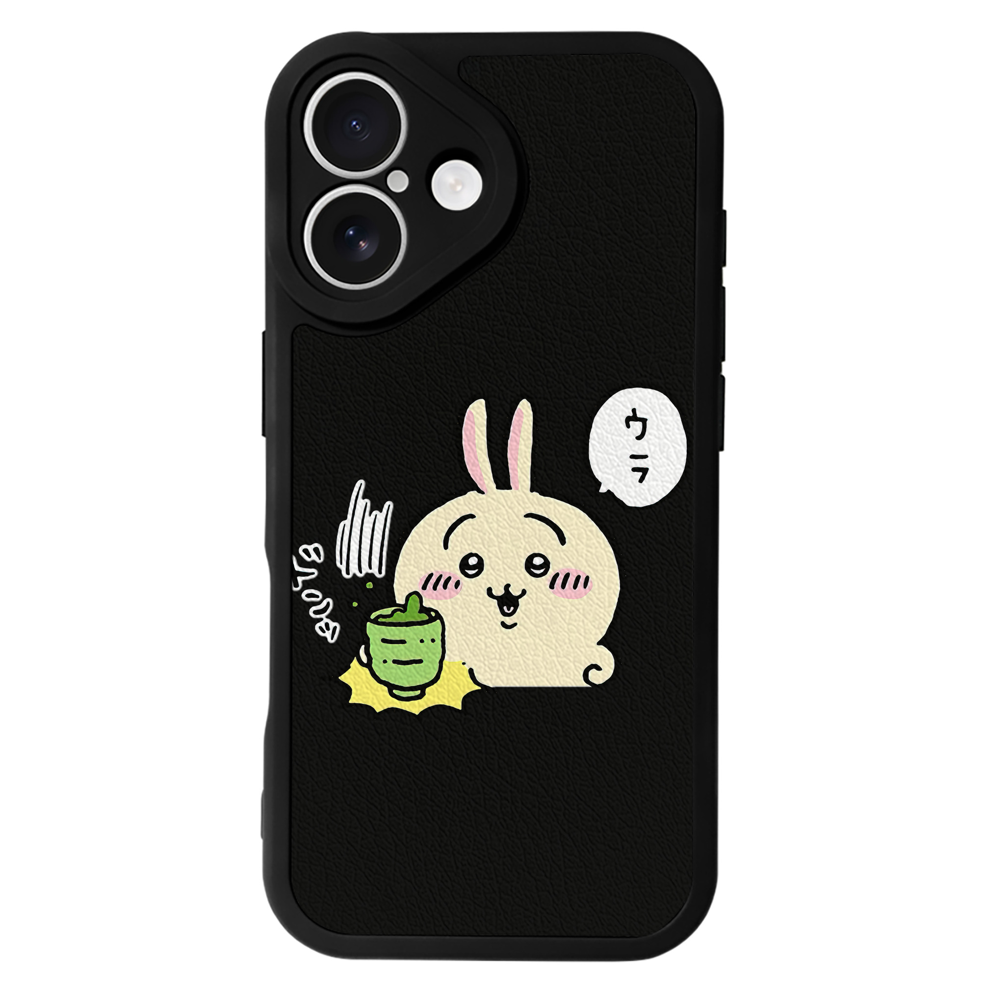 （画像用） ちいかわ うさぎ Chii-kawa usagi 【iPhone 16シリーズ対応】シリコンスマホケース（レザー調） 材質：シリコン